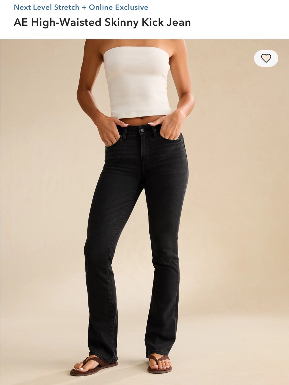 American Eagle Outfitters High-Waisted Skinny Kick Jeans - Black